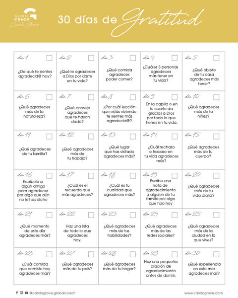 30 días de gratitud